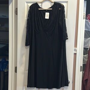 Black Lace Sleeve Dress